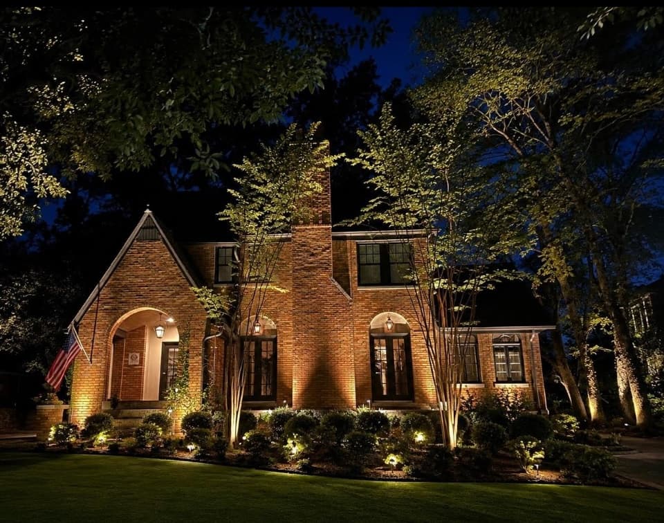 Brick Tudor architectural lighting project
